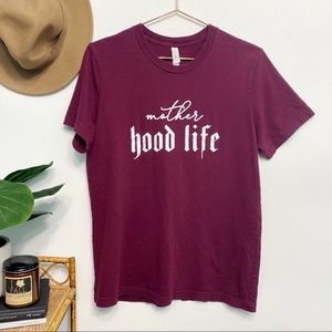 boutique | mother hood life hiphop gangsta rap graphic tee burgundy m
